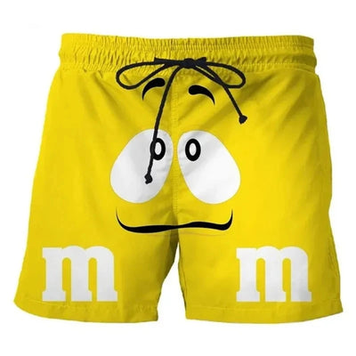 short de bain plage m&m's jaune m&ms