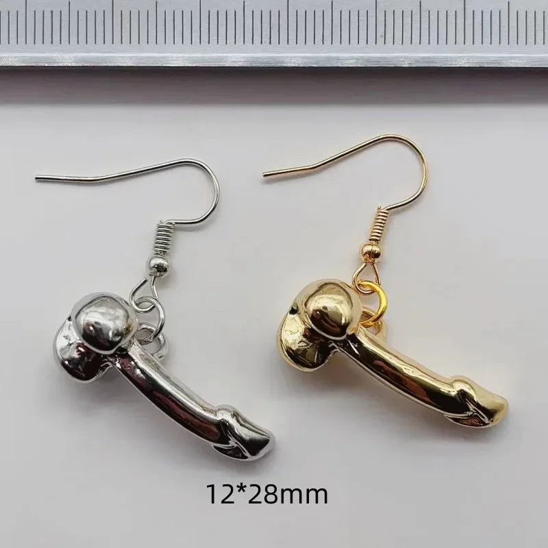 Penis Shaped Alloy Earrings