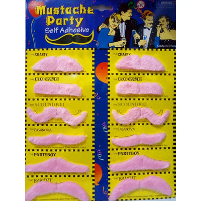 lot de moustache rose
