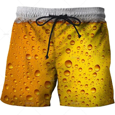short de plage biere mousse cadeau drole