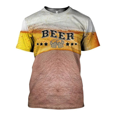 t shirt faux poil bière beauf