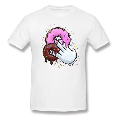 t-shirt humoristique doigt dans donuts