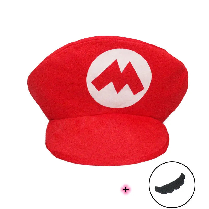 Mario and Luigi cap and mustache - express delivery