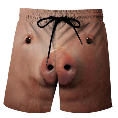short de plage tête de cochon drole