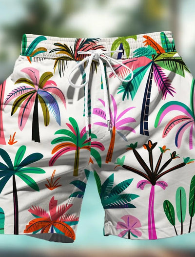 short imprimé palmier été plage