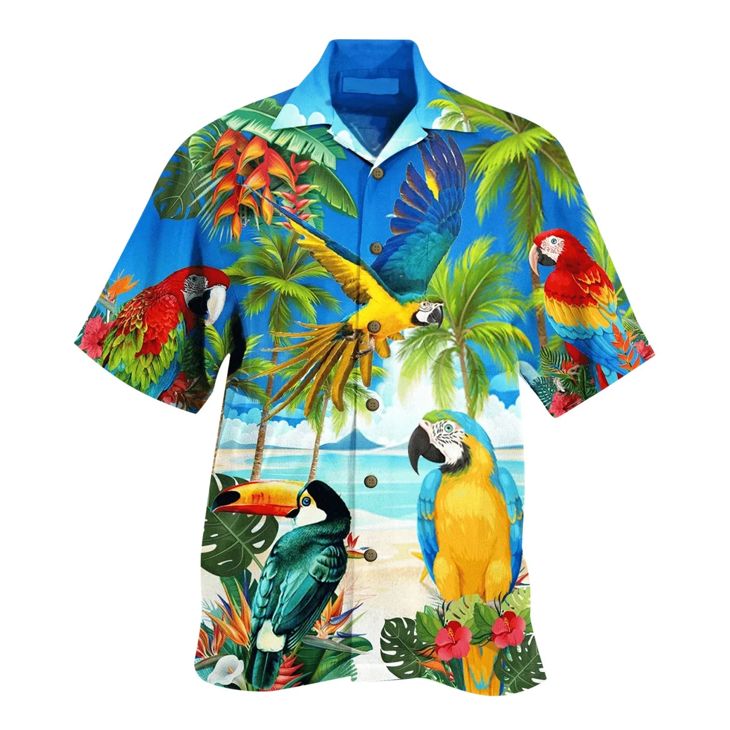 Summer Parrot Shirt (Hawaiian Style)