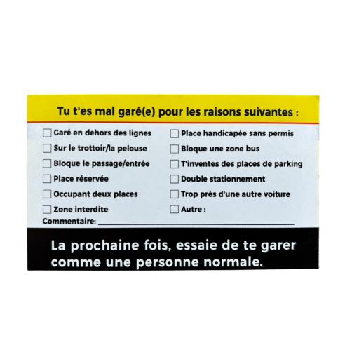 carte drole mal garé voiture