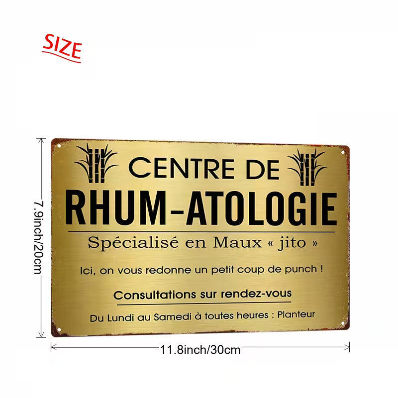 Plaque Rhum-Atologie Humoristique - Livraison rapide