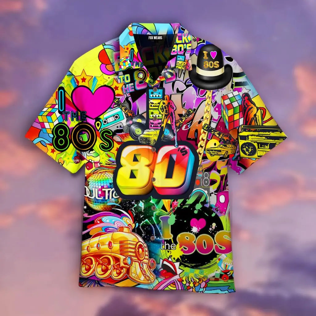 Générique Chemise à Boutons années 80 pour Homme - Style rétro années 90 - Style rétro hawaïen - pour fête Disco - T-Shirt à Manches Courtes imprimé en 3D pour Hommes Générique Chemise à Boutons années 80 pour Homme - Style rétro années 90 - Style rétro hawaïen - pour fête Disco - T-Shirt à Manches Courtes imprimé en 3D pour Hommes