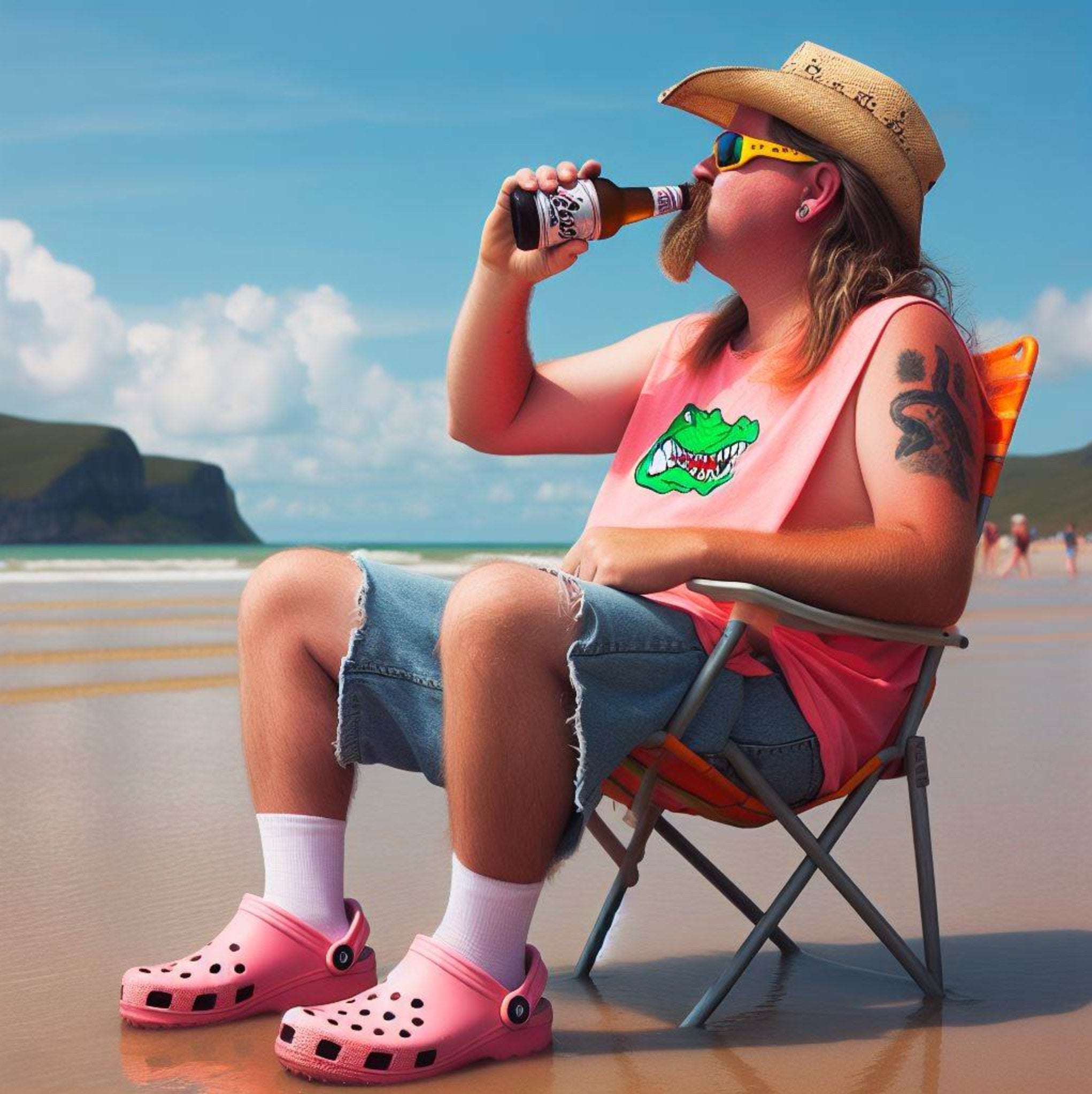 homme picole sur la plage la beaufitude
