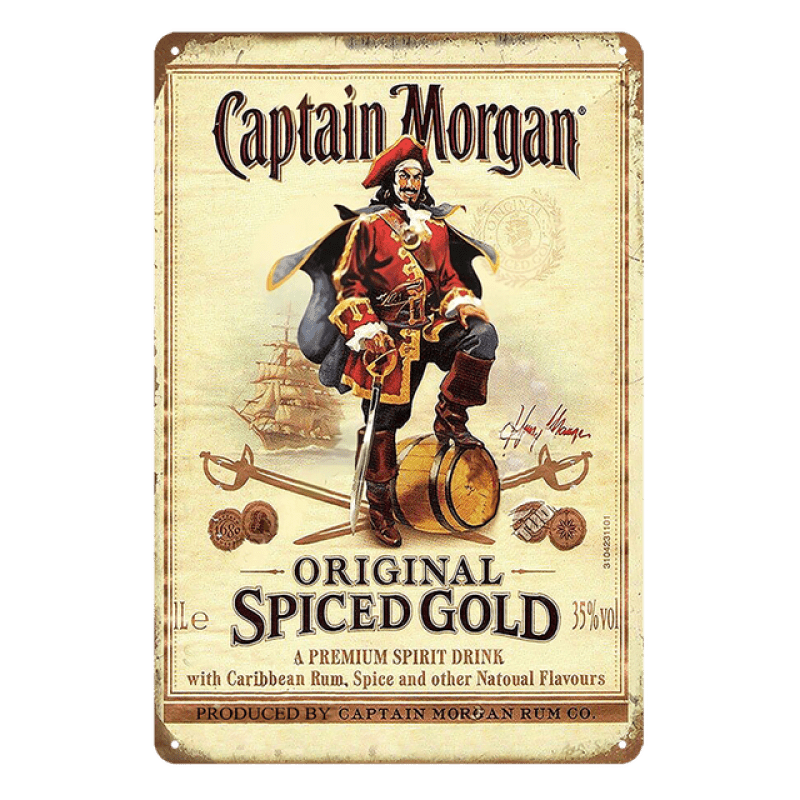 plaque vintage alcool captain morgan