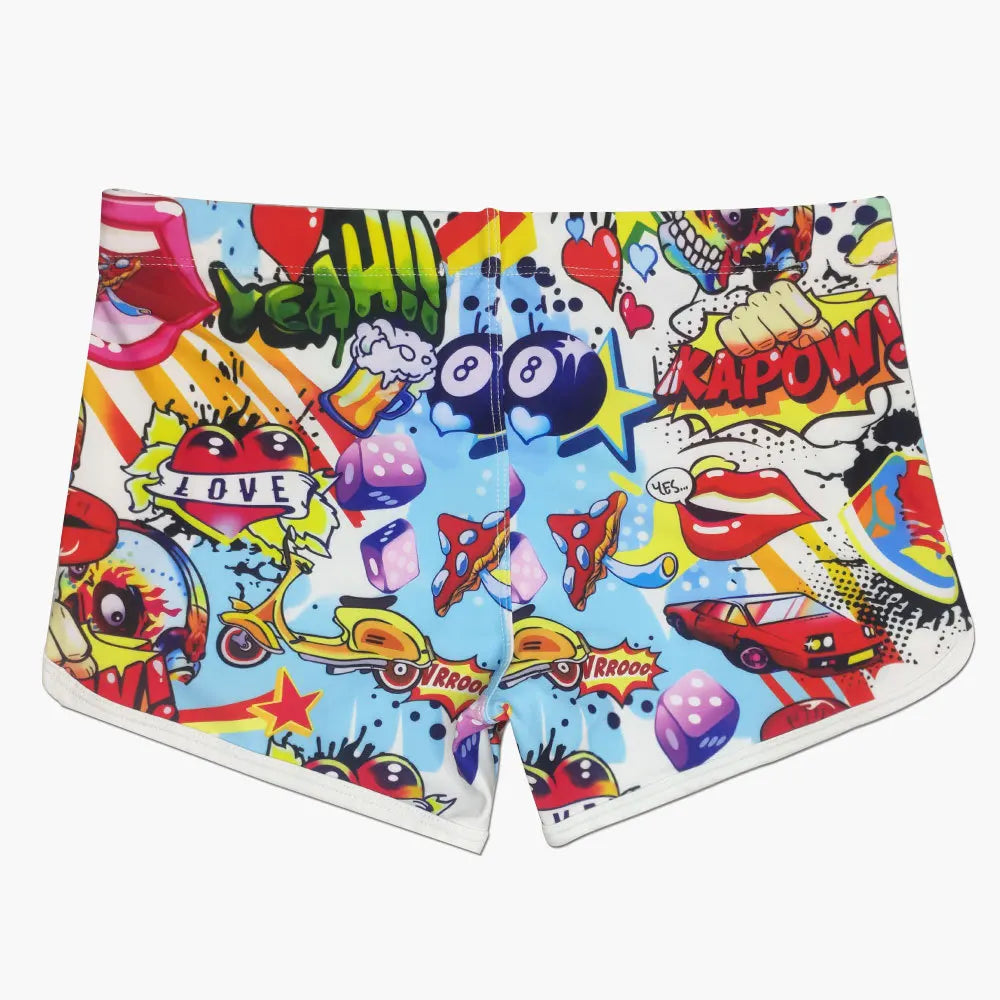 Short swimming shorts (boxer) cartoon of redneck