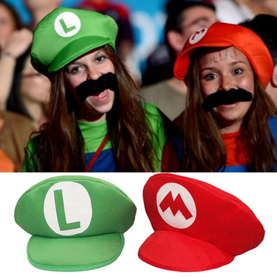 Casquette et moustache Mario et Luigi - livraison express