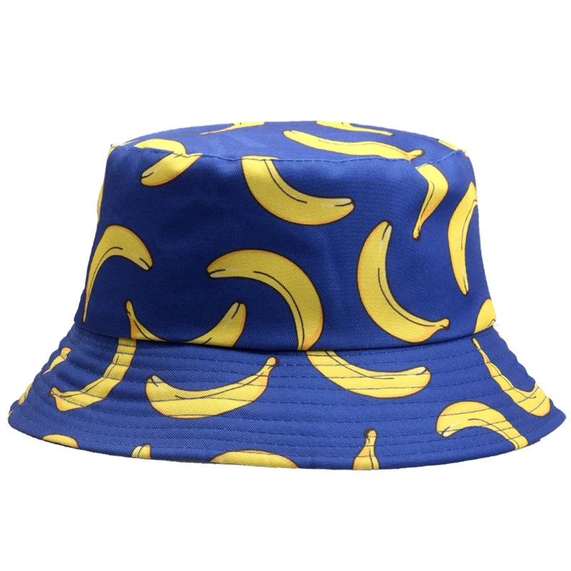 Banana print bucket hat