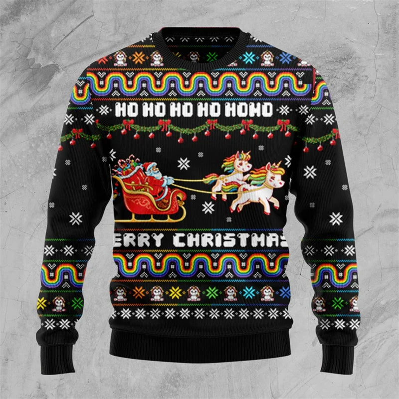 pull pere noel beauf licorne