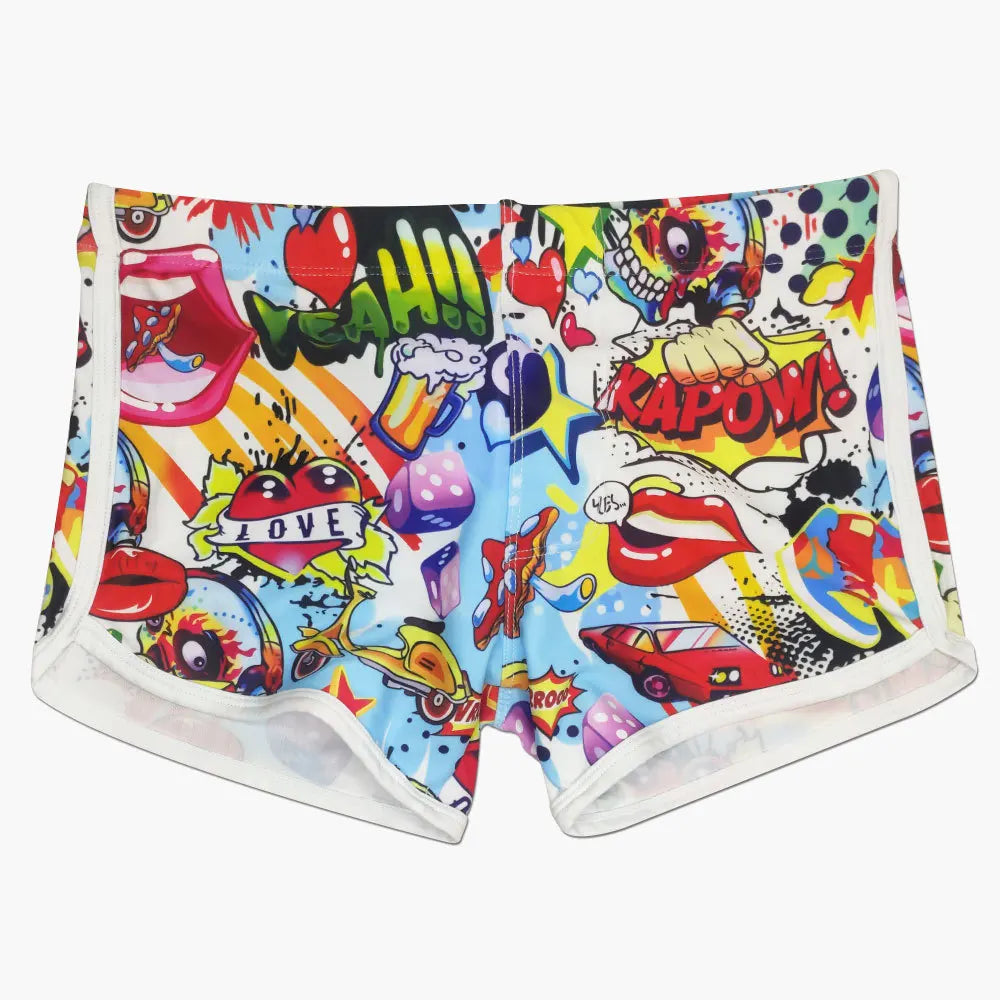 Short swimming shorts (boxer) cartoon of redneck