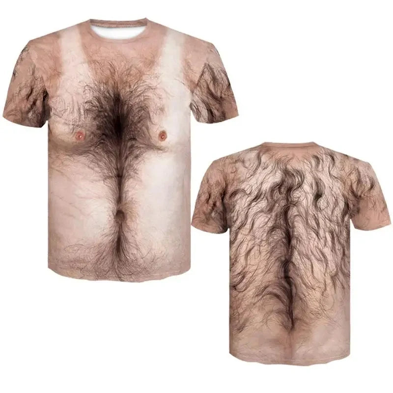 t-shirt torse nu poilu poils