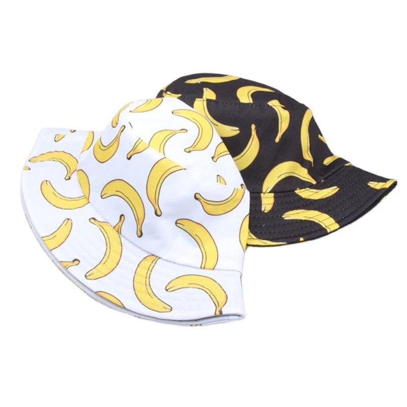 Banana print bucket hat