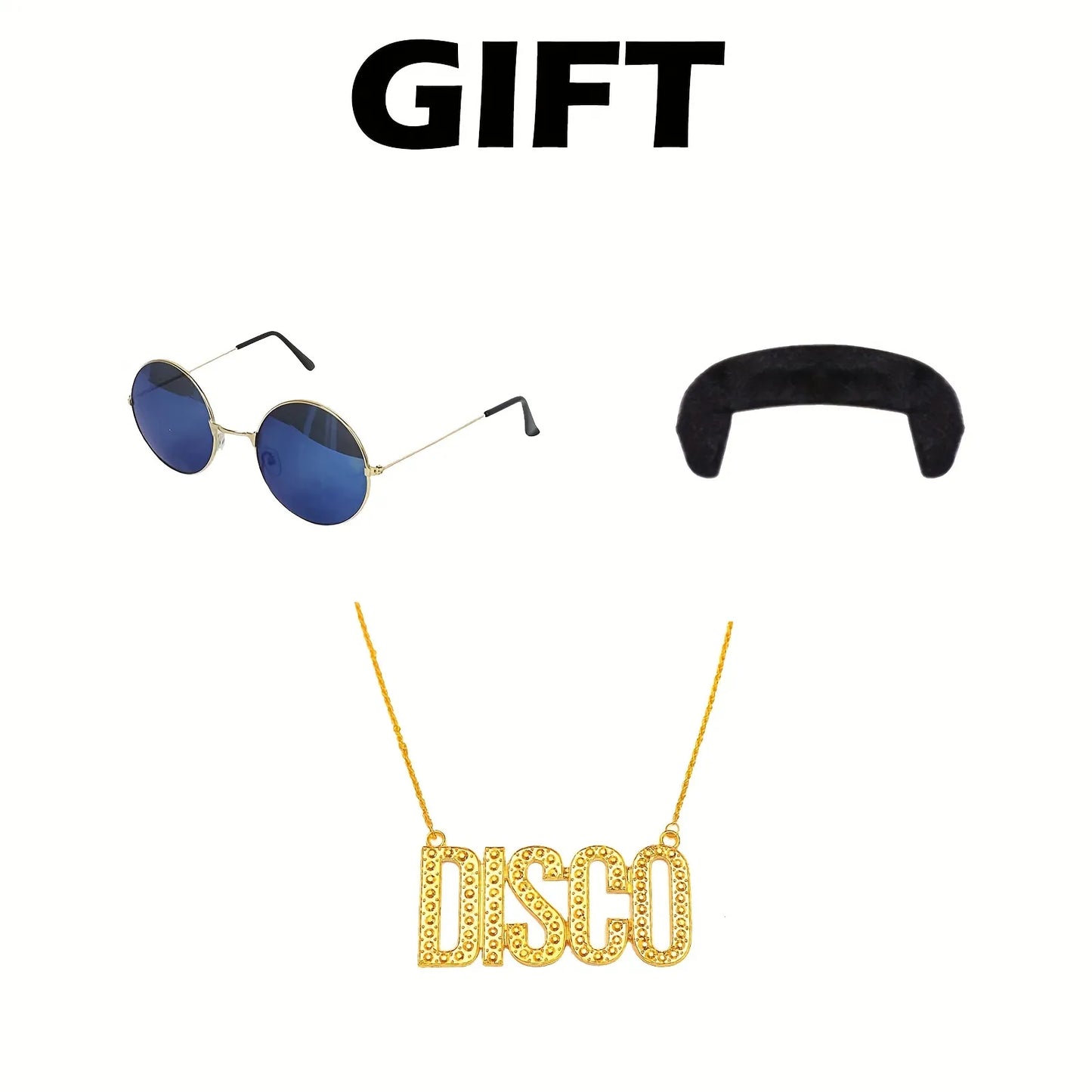 Kit costume perruque Disco + accessoires