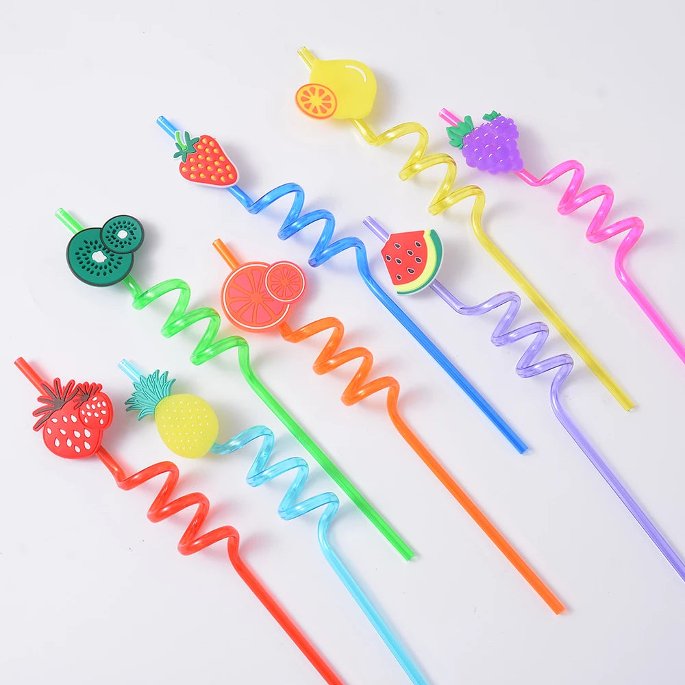 Pailles cocktail design fruits