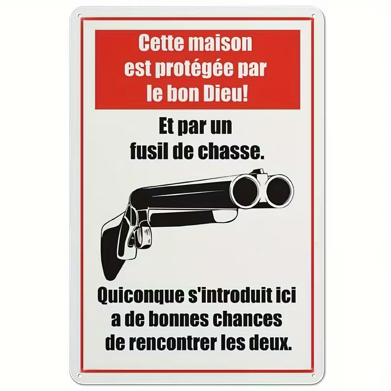 Plaque Vintage Fusil en livraison express