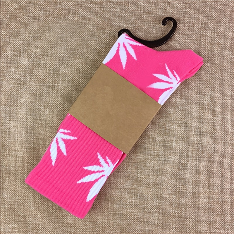 chaussettes cannabis déco rose