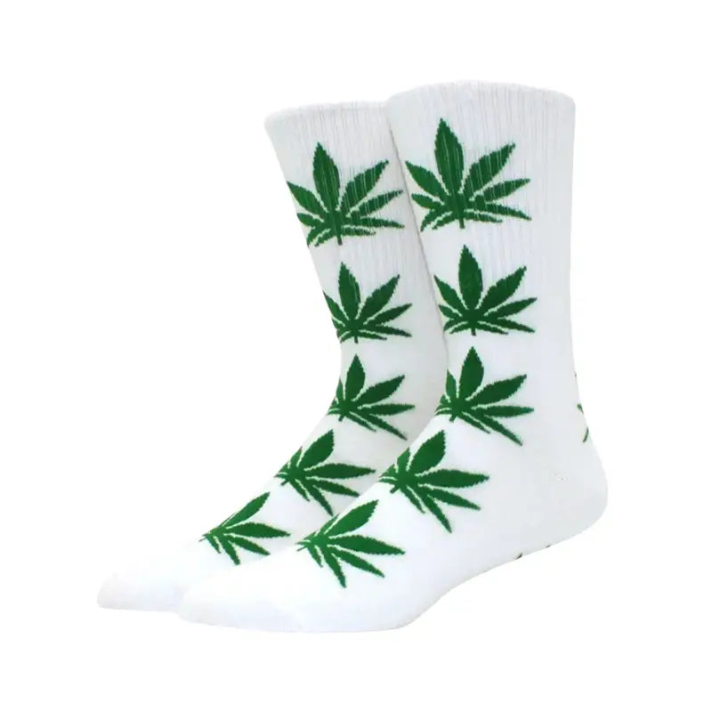 chaussettes cannabis blanche