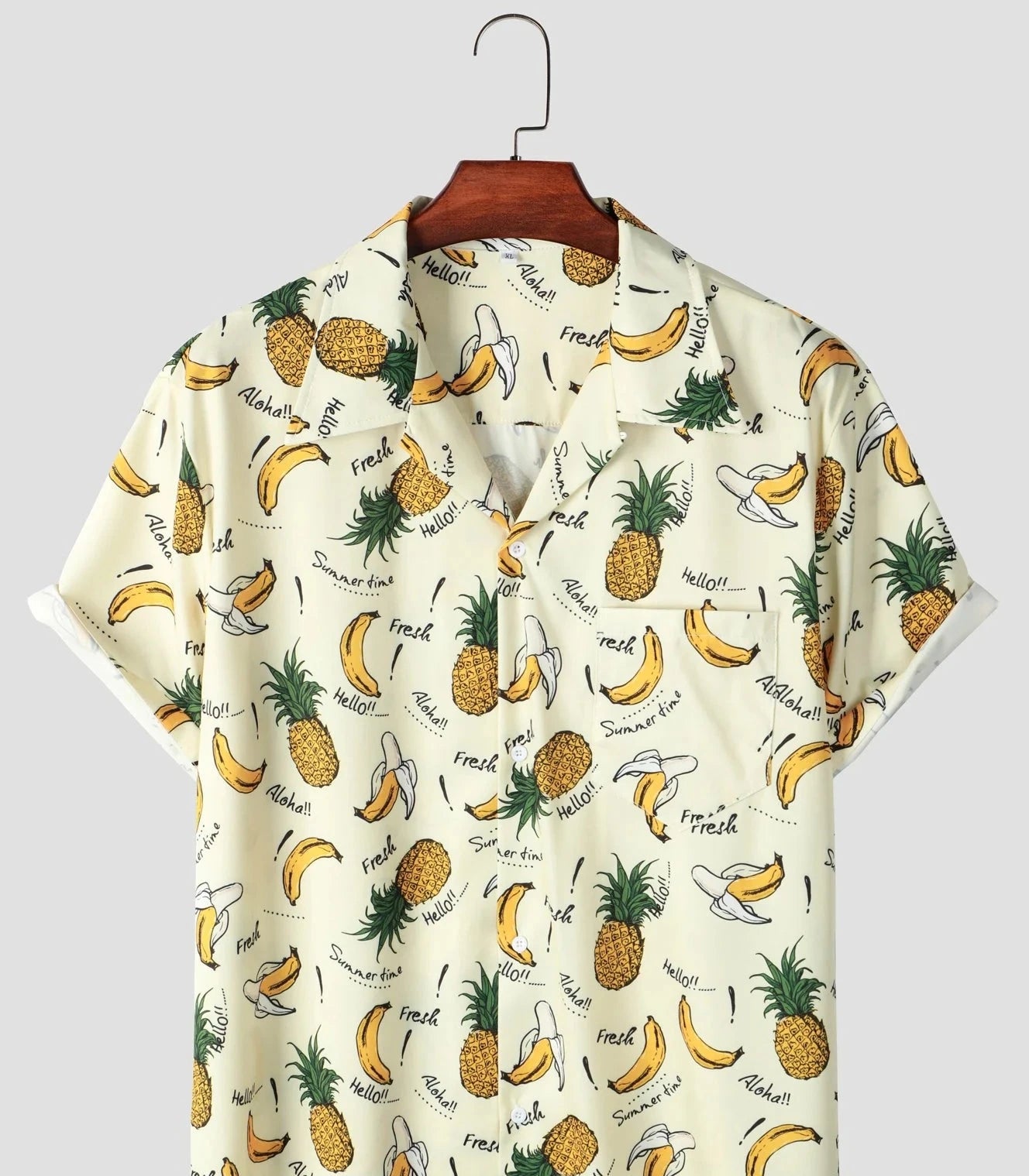 chemise imprimée banane ananas