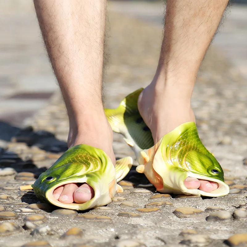 crocs poissons plage, chaussons drôles