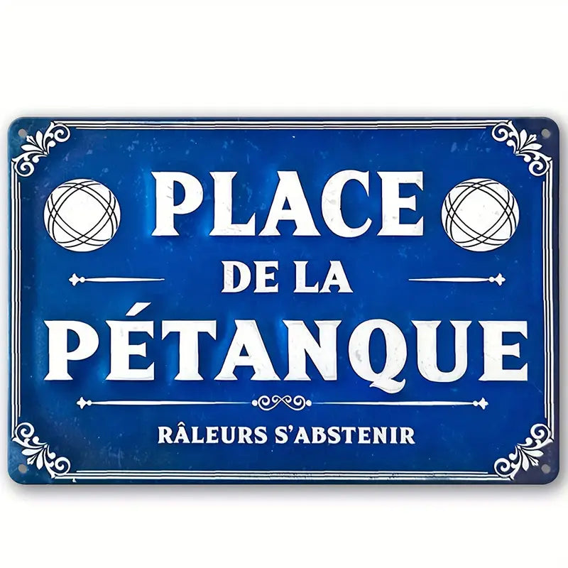 plaque vintage place de la pétanque